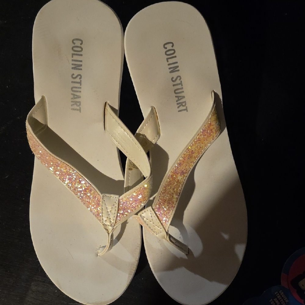 Colin Stuart White and Pink Sandals with Minimalist Design